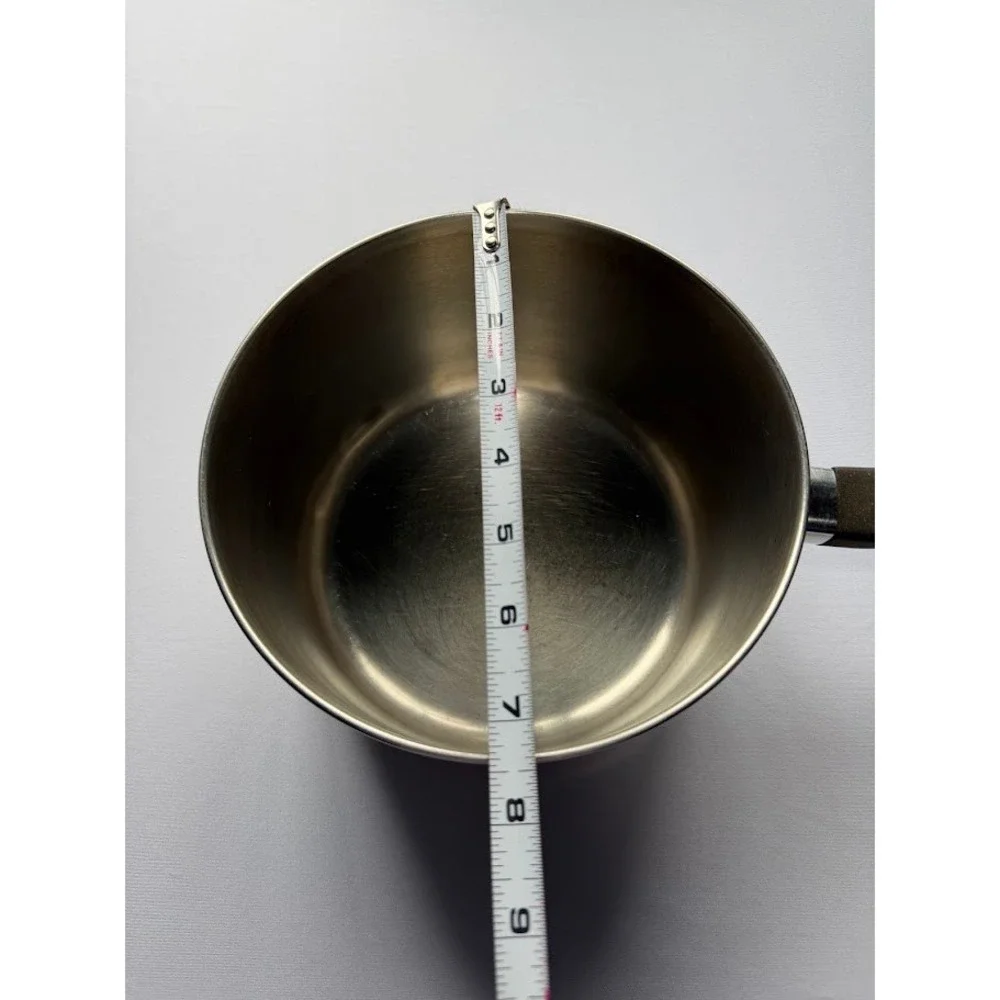 Vintage Maid of Honor Copper Bottom Stainless Steel Saucepan Sears Roebuck 7.5in